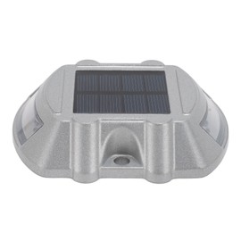 Solar Road Stud Light Aluminum Alloy Solar Powered Outdoor Waterproof Road Markers 6V 1.8W for Step Sidewalk Stair Garden Ground White Light