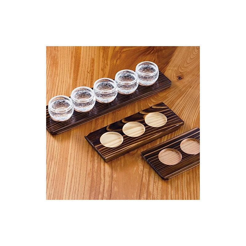 ヤマコー 徳利 利き酒トレイ 5穴 16255 焼杉 PKKA502