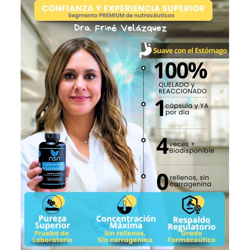 Nsn Glicinato Magnesio 450mg 100 Quelado Dias