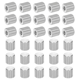 PATIKIL M2 Knurled Thumb Nuts, 30pcs 304 Stainless Steel Female Thread Type Flat Head Blind Hole Round Hand Tighten Knob Fasteners Screw Cap Adjust Lock Position, D5mm x H5mm