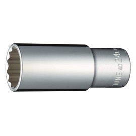 TONE Deep Socket (12 Square) 4D-24L Insertion Angle 0.5 inch (12.7 mm) (1/2 mm), Double Side Width 0.9 inches (24 mm)