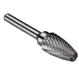 sourcing map Double Cut Tungsten Carbide Rotary File 9/16-inch Head 6mm Shank Tapered Shaped