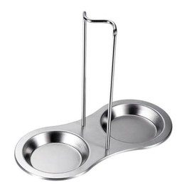 yuusaki Ladle Stand, 2 Ladle Stand, Vertical Stand, Stainless Steel, Kitchen Tool Stand, Convenient, Ladle Stand, Spoon Rest, Kitchen Utensils (Silver)