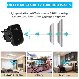 Ubcwin 2024 Newest WiFi Extender, WiFi Booster, WiFi Repeater Covers Up to 3000 Sq.ft and 45 Devices, Internet Booster - with Ethernet Port, Quick Setup, Home Wireless Signal Booster (Black)