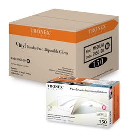 TRONEX 1500 Pcs Clear Disposable 3 Mil Small Medium Vinyl Gloves Powder Free Food Handling Bakery (Medium)
