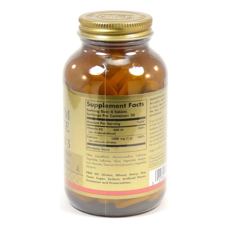 Citrato De Calcio Con Vitamina D3 Salud Osea 120 Tabletas