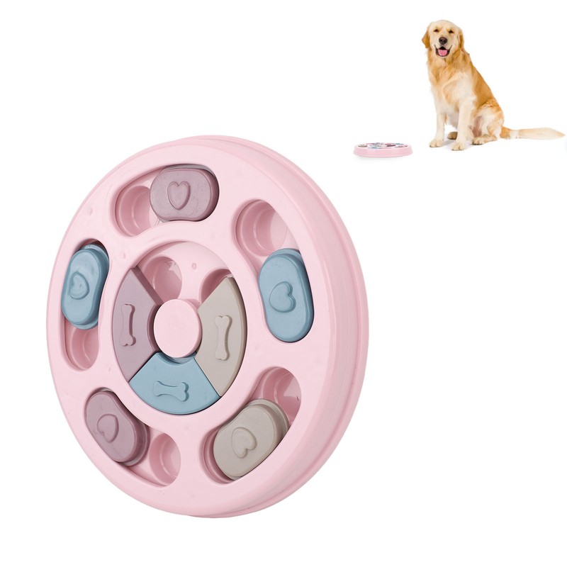 Pet Treat Puzzle Toy Interactive Prevent Slip Round Dog Slow