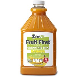 DrinkFit Fruit Smoothie Mixes | 64 Fl Oz | Concentrated Real Fruit Puree, Gluten-Free, Lactose Free, Vegan, Kosher (Banana)