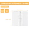 Bivethoi 12pcs Clear Acrylic Tiny Plastic Cabinet Hinge, Mini Folding