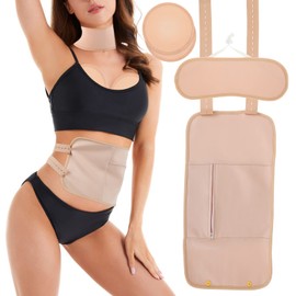 3 Pcs Castor Neck Waist Oil Pack Set with Chest Pad Reusable Castor Oil Wrap Mess-Free Castoroil Pack Wrap with Adjustable Straps Comfortable Castoroil Pack for Insomnia Constipation Muscle Pain (3PS)