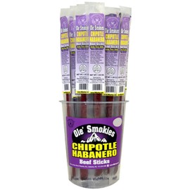 Buffalo Bills Chipotle Habanero Ole Smokies - 15 Wrapped Beef Sticks Per Tub