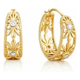 arrancadas aretes/joyeria dorada/joyeria dorada mujer/aretes mujer - Arracadas Aretes Oro 14k Mujer Joyeria Dorada Dama Flor