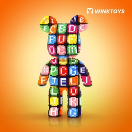 Bear Building Block,Winktoys building block,Bear Toys,Birthday Gift,Educational,Boy,Girl,Trend Decoration,Cool Gifts,Brick,Family Bonding:_Alphabet Code Bear