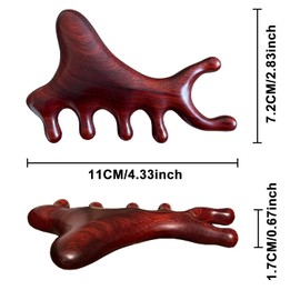 Wooden Massage Comb Gua Sha Wide Tooth Comb for Head Scalp, Facial, Body Massage Natural Sandalwood Massager Acupressure Tools Women Men(Shark Shaped)