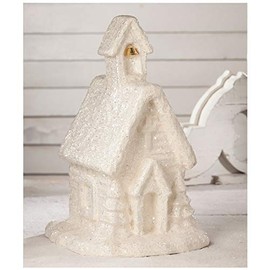 Bethany Lowe 19" Snowy Church Steeple White Christmas Village Retro Vintage Style Decor