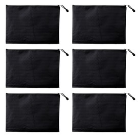 6 Pack Money Bags, Bank Bags with Zip, Document Bag, Bank Bag, Black Bags, Money Bags, 7 x 9 Inch for Documents, Household, School, Banknotes Storage