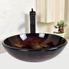 Sliverylake Artistic Tempered Glass Bathroom Vessel Sink Combo with Oil