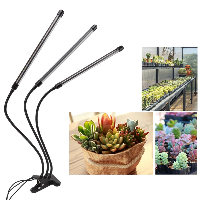 3 Head Clip Plant Light Full Spectrum Red White Warm