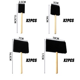 8 Pack Foam Sponge Brushes, DIY Painting Tools, Graffiti Supplies for Kids, Wooden Handle Paint Brush Set, Foam Paint Brush, for Crafts, Stains (4 Sizes)