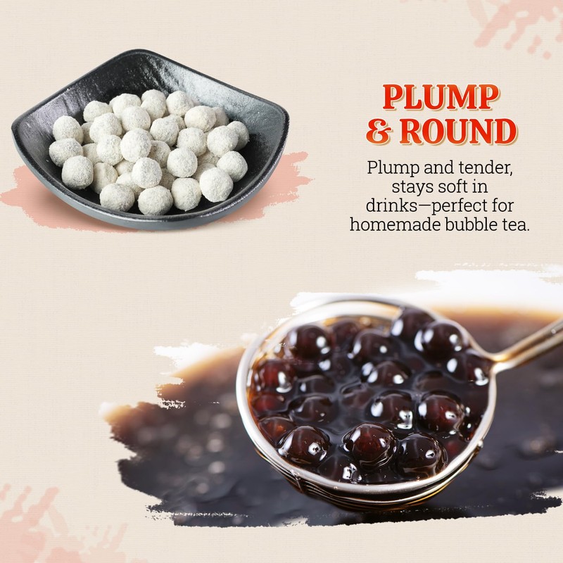 52USA Boba Tapioca Pearls 2.2LB, Fresh Bubble Tea Pearl, Quick