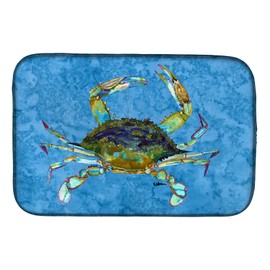 Caroline's Treasures 8656DDM Crab Dish Drying Mat Absorbent Dish Drying Mat Pad for Kitchen Counter Dish Drainer Mat for Countertop, 14 x 21", Multicolor