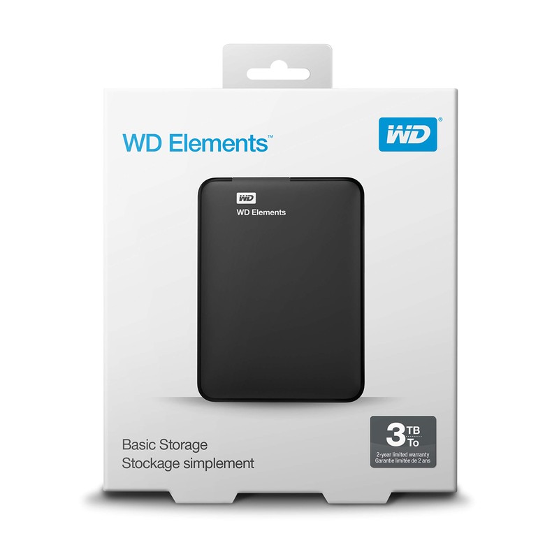WD 3TB Elements Portable External Hard Drive - USB 3.0