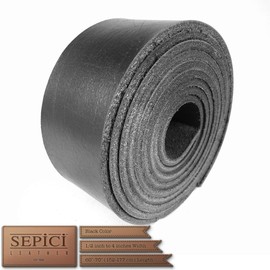 Leather Strap Black 1/2" Inch to 4" Wide, 60-70 Inches Long by Sepici (Heavy Weight) (3/4")