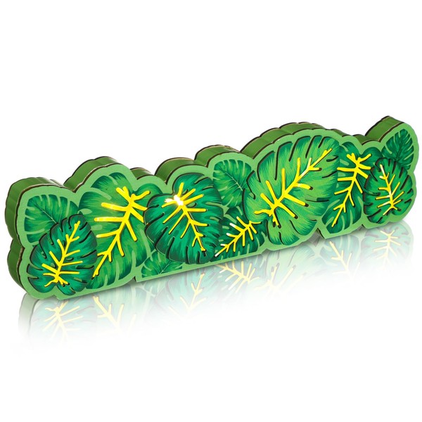 Glooglitter Summer Palm Leaf Wooden Tabletop Decoration Tropical Palm Leaf
