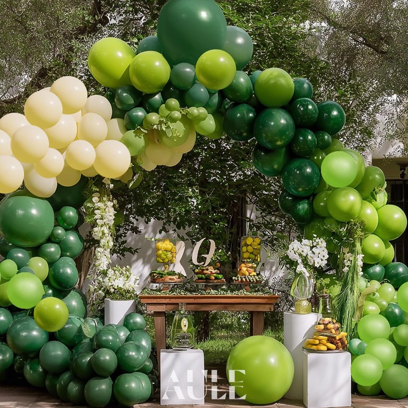 AULE Kit Arco Palloncini Verdi: 155 Pezzi Set Ghirlanda Palloncino