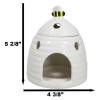 White Whimsical Bumblebee Beehive Ceramic Essential Oil Warmer Candle Holder