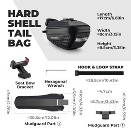 ROCKBROS Bike Saddle Bag, Mini Cycling Seat Bag Quick Release Under Seat Bike Bag with Rear Mudguard for Road Mountain Bike 0.8L