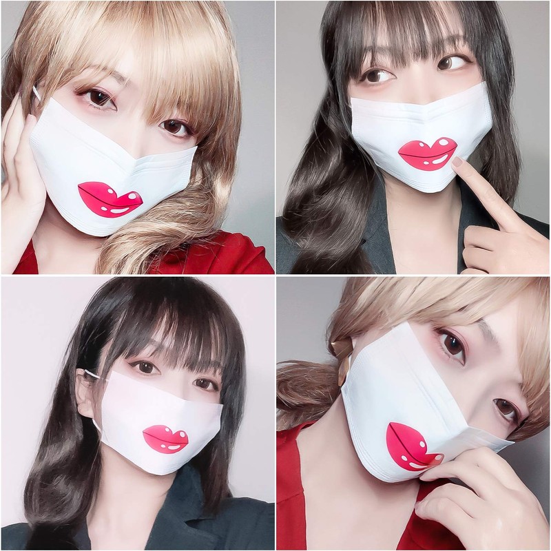 Non-woven Mask Urulu Lip Pattern Cute Mask Individual Packaging (3