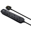 Masterplug Four Socket Power Surge Protected Extension Lead, Black