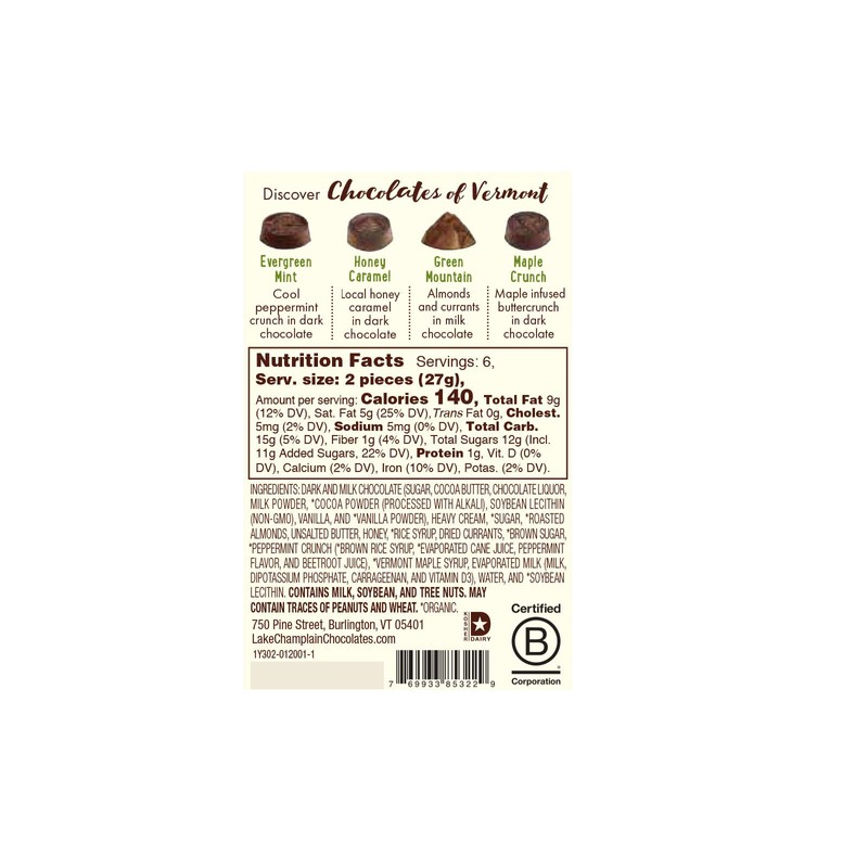 LAKE CHAMPLAIN CHOCOLATES Chocolate Of Vermont Assorted Bag, 5.7 OZ