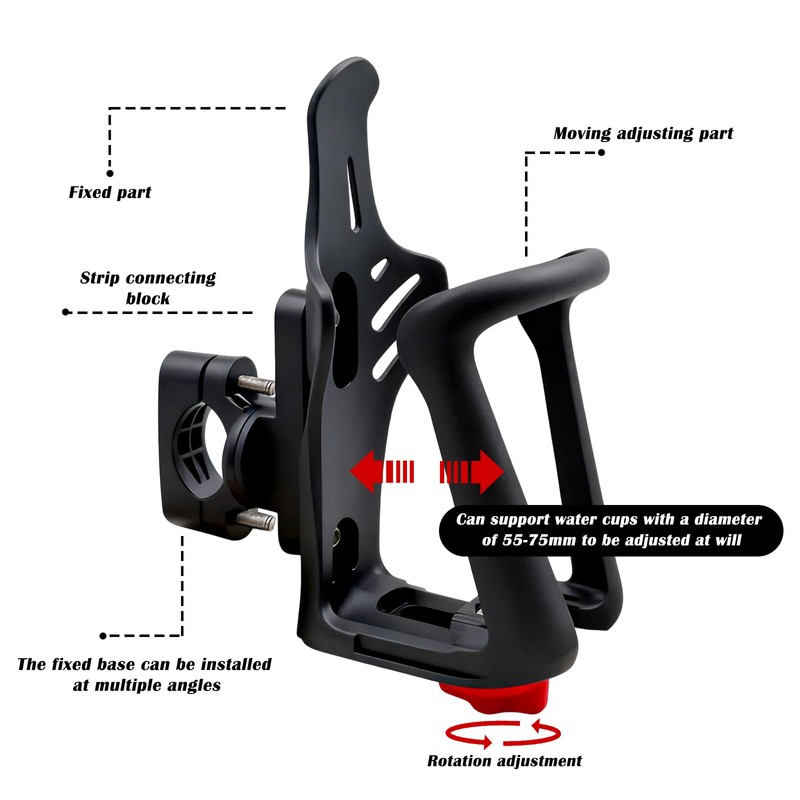 Zatixbu Bike Water Bottle Holder, 360 Degree Flexibly Rotatable Adjustable