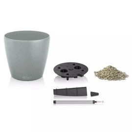 LECHUZA - Classico Color ECO 18 Planter Dungle Grey | Planter with Watering System and Water Level Indicator | Made of 100% Recycled Plastic | Matte Surface | Diameter 19 x 17 cm | 18905