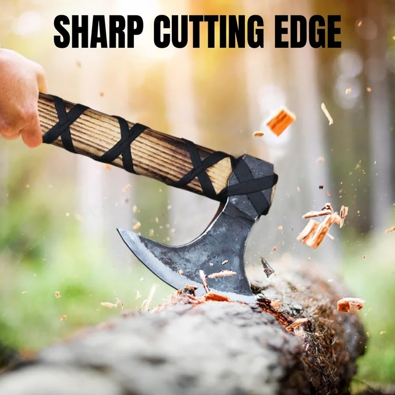 Medieval Viking Axe of Ragnar Lothbrok, Hand Forged Bearded Tomahawk