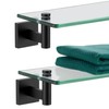 KOKOSIRI Bathroom Shelves Glass Floating Shelf 16-Inch for Bedroom Living