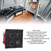 Rocker Switch Panel 3 Gang LED Waterproof DC12V‑24V with Display