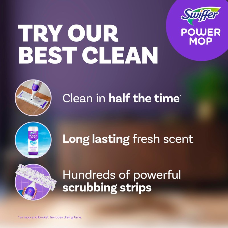 Swiffer PowerMop Multi-Surface Mop Kit for Floor Cleaning, Includes PowerMop,