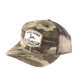 John Deere VintageTrademark Patch Chain Stitch Trucker Hat, One Size Camo