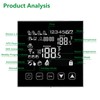 Wengart Weekly Programmable Thermostat WG603B,AC90~240V 3A Glass Panel Touch Buttons,for
