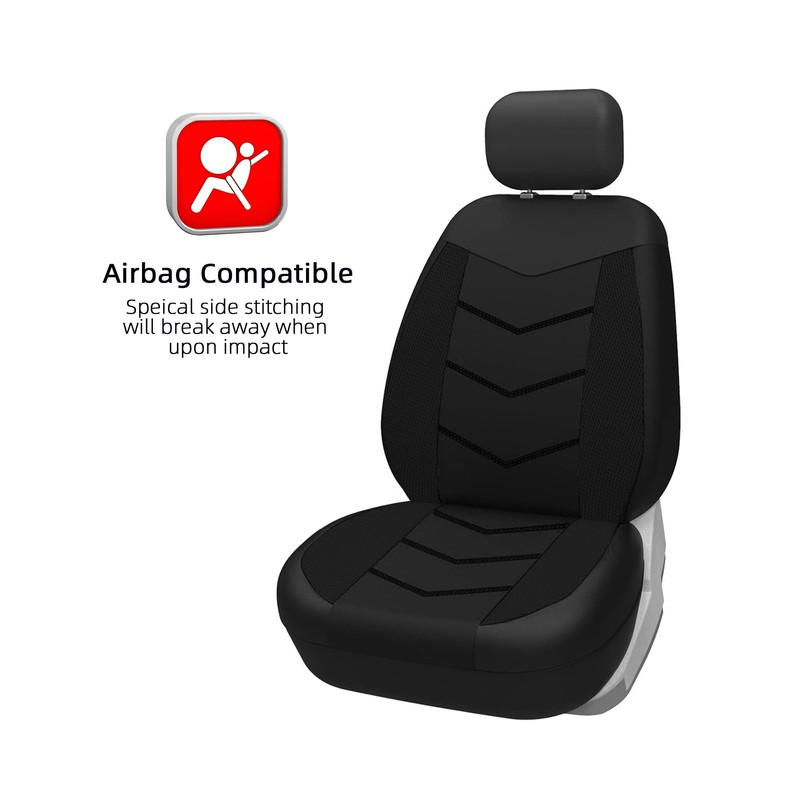 TOYOUN Car Seat Covers Black - Front Seat Covers for