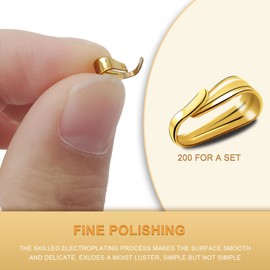 BLMHTWO 200pcs Pinch Bails for Jewelry Making, Necklace Layering Clasp Metal Necklace Clasps Pinch Clip Bail Clasp Pendant Nail Connector for Necklace Jewelry Pendant DIY Production