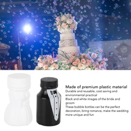 Botella De Burbujas para Boda, 26 Piezas Botellas De Burbujas para Bodas con Forma De Novia Y Novio Mini Botella De Fiesta De Burbujas para Aniversario, Compromiso, Celebración