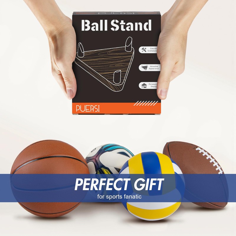 PUERSI Ball Holder Wall Mount Ball Stand Display Storage for