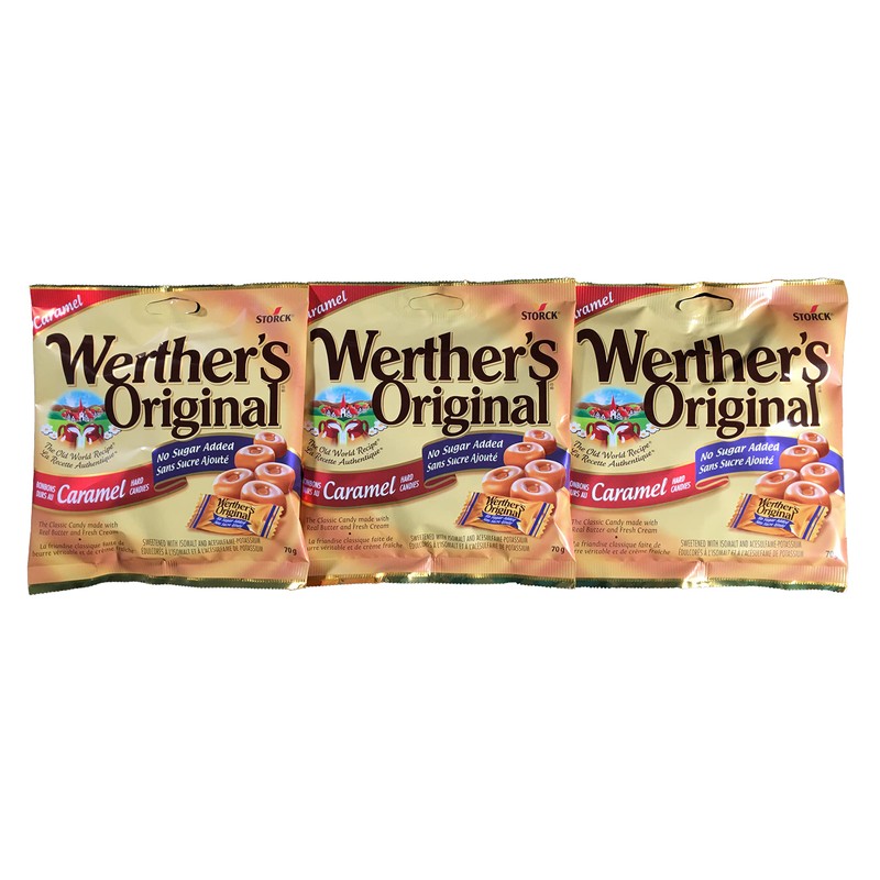 Sugar Free WERTHER'S Original Caramel Hard Candies 3 - 70g