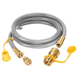 Teupoa 6 FT 1/2" ID Natural Gas Grill Hose with Quick Connect Fitting, Natural Gas Conversion Kit Suitable for Gas Grill, Generator, Patio Heater and More
