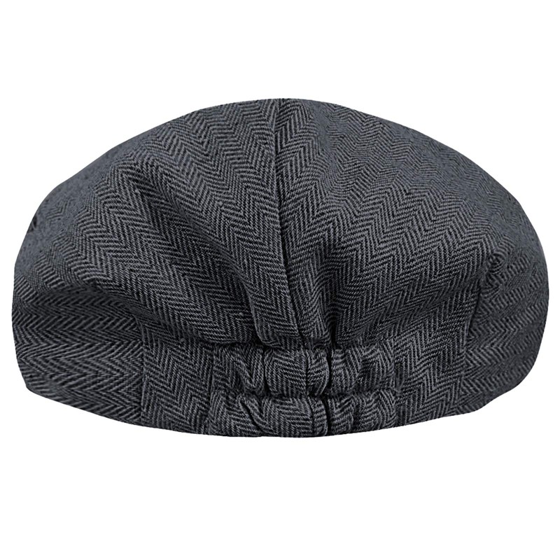 mintgreen Newborn Herringbone Newsboy Cap, black