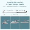 iFealClear Adjustable Shower Head Extension Arm, 16" Brass Shower Head